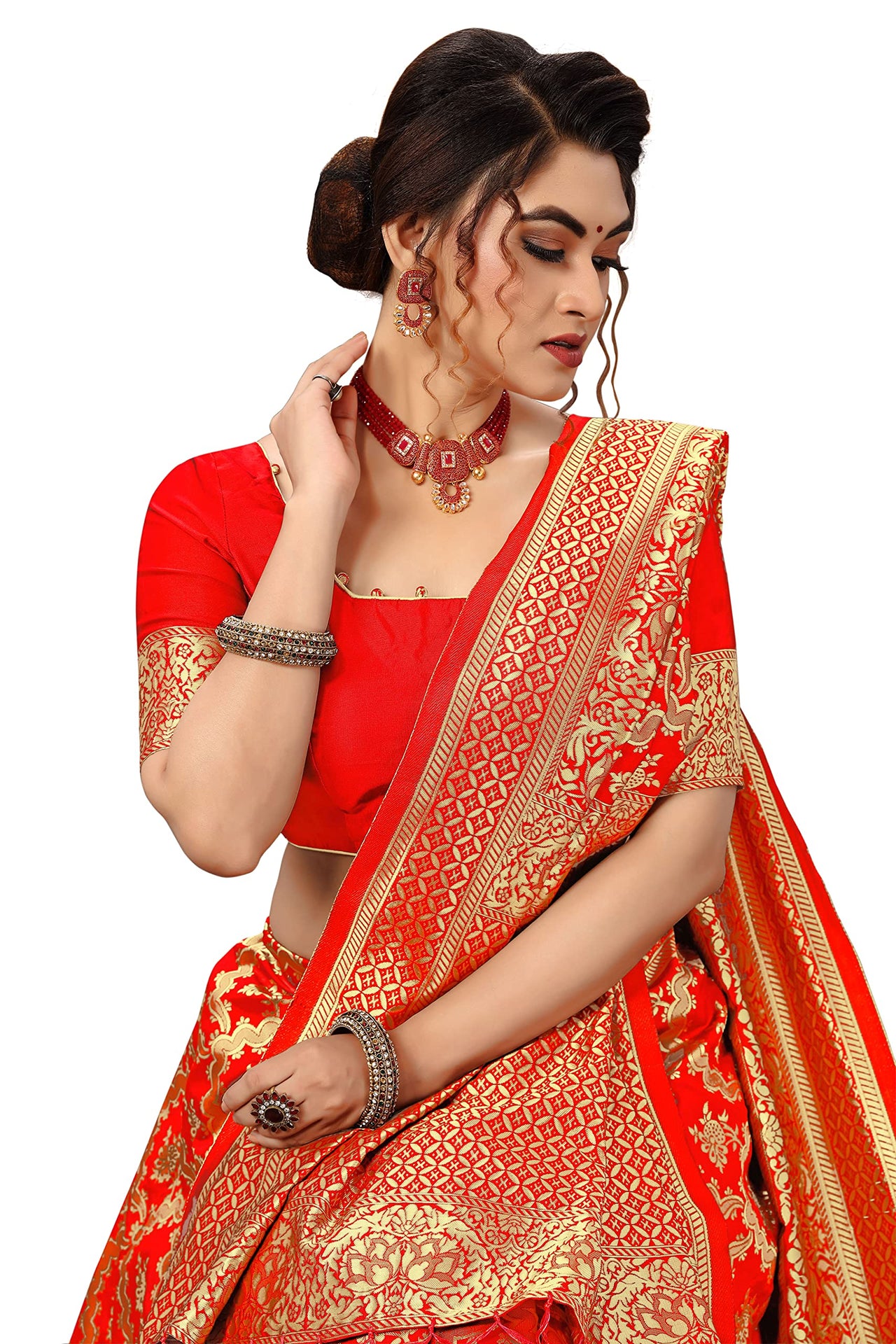 Nivah Fashion Women's  Banarasi Art Silk Saree with Blouse Piece