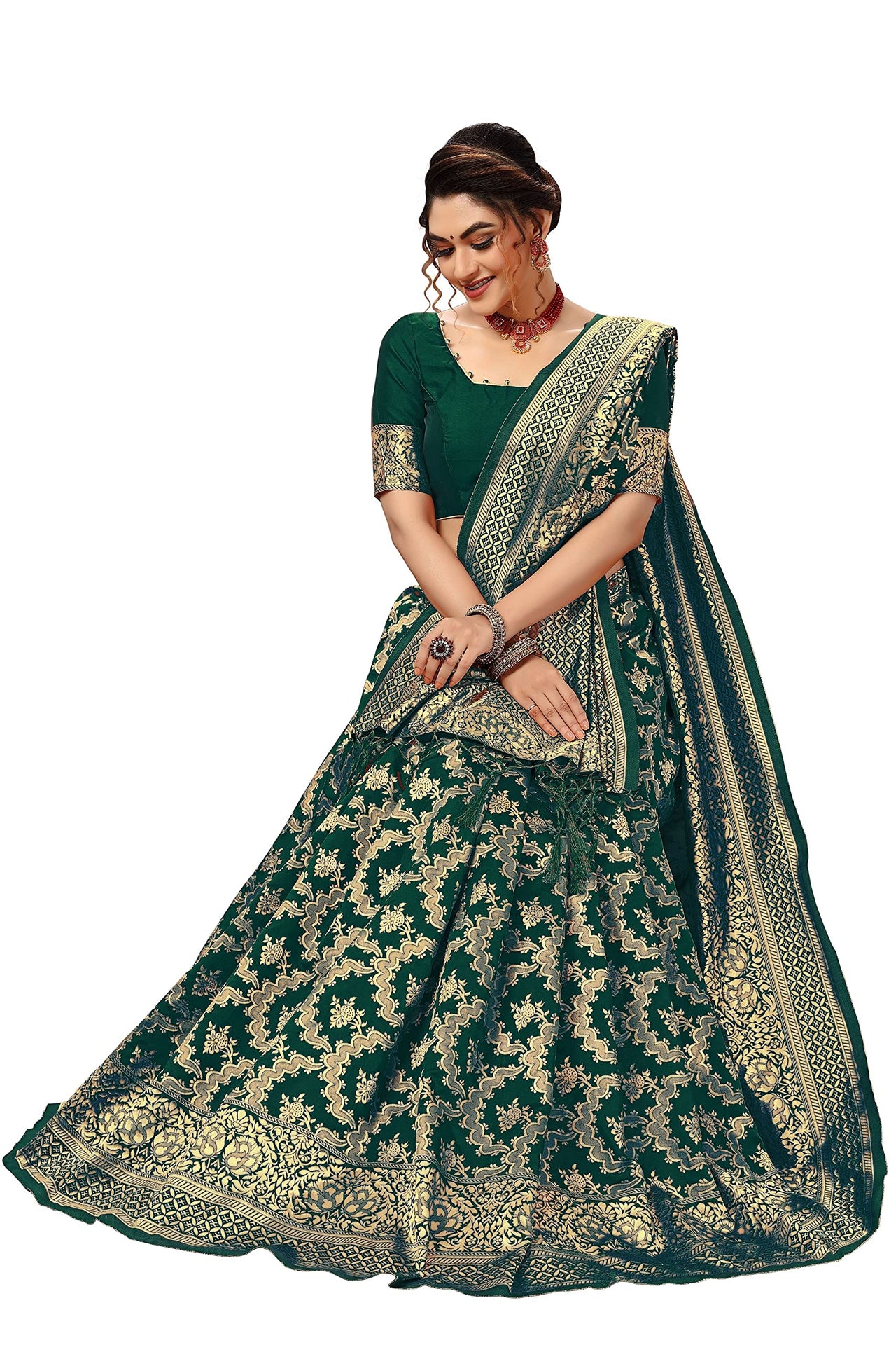 Nivah Fashion Women's  Banarasi Art Silk Saree with Blouse Piece