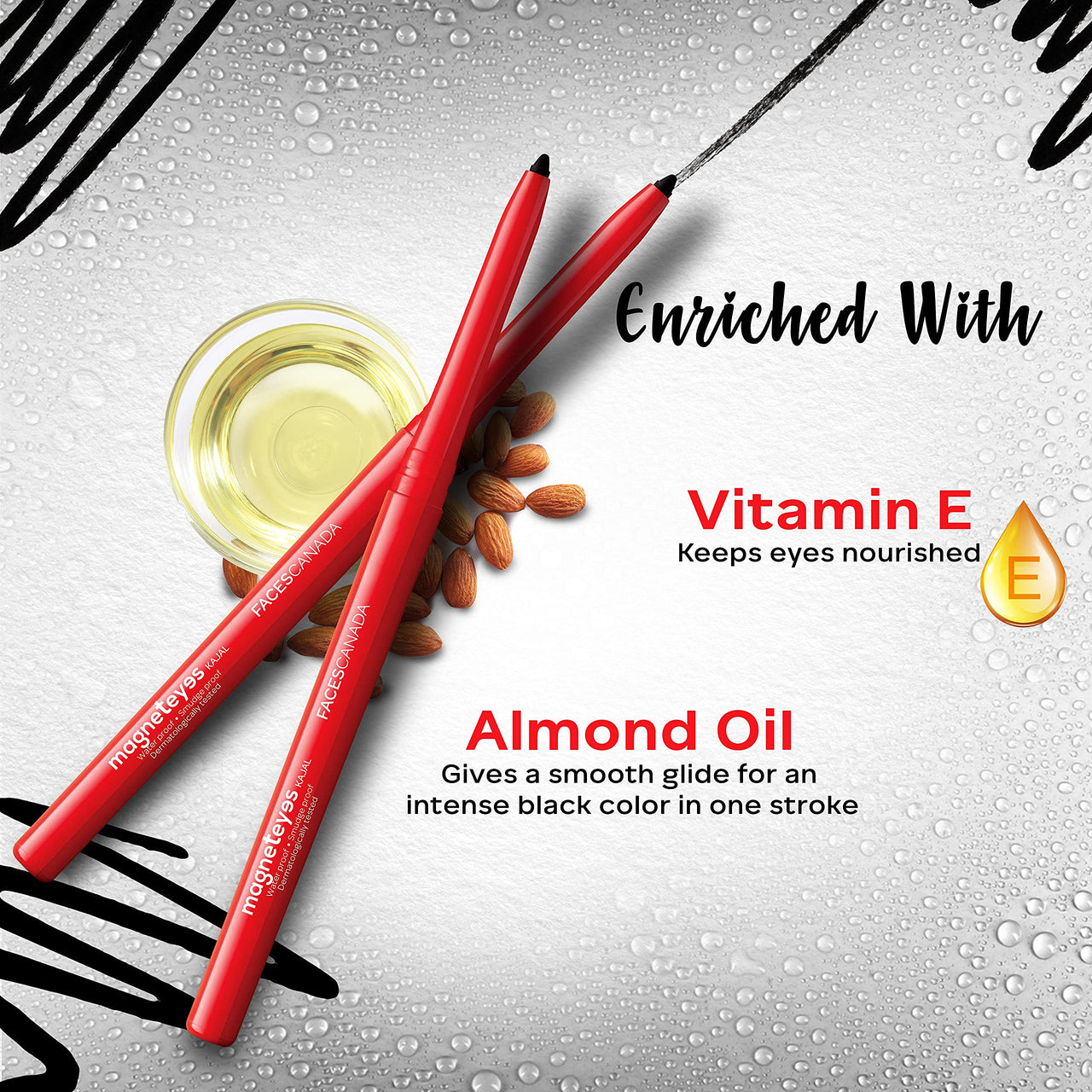 FACESCANADA Comfy Matte Liquid Lipstick - Note To Self 07, 3 Ml, Magneteyes Kajal - Black, 0.35G (Pack Of 2) | 24 Hr Long Stay