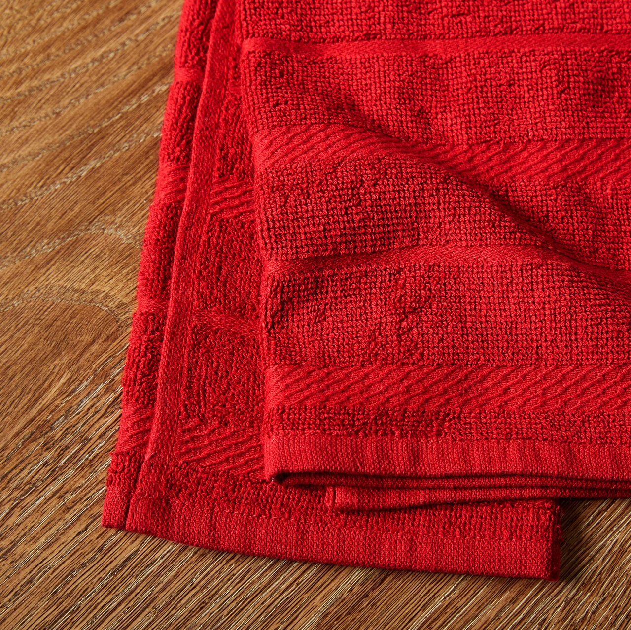 KitchenAid Albany Kitchen Towel 4-Pack Set, Passion Red/White, 16"x26" 16"x26"