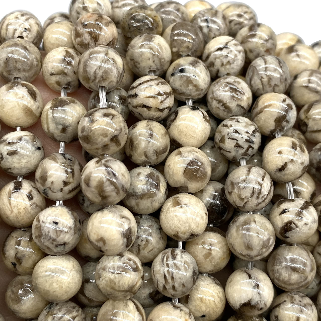 ABCGEMS Madagascan Zebradorite Feldspar Beads (AKA Graphic Feldspath) Healing Energy Crystal Stone Ideal for Bracelet Necklace Ring DIY Jewelry Making Craft Men Women Smooth Round Tiny 6mm Zebradorite Feldspar (From Madagascar)