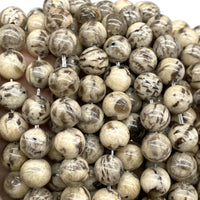 ABCGEMS Madagascan Zebradorite Feldspar Beads (AKA Graphic Feldspath) Healing Energy Crystal Stone Ideal for Bracelet Necklace Ring DIY Jewelry Making Craft Men Women Smooth Round Tiny 6mm Zebradorite Feldspar (From Madagascar)