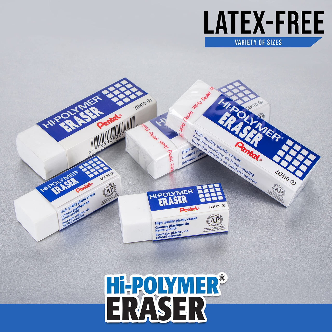 Pentel Hi-Polymer Eraser, Jumbo Size 12 pack(ZEH-20)