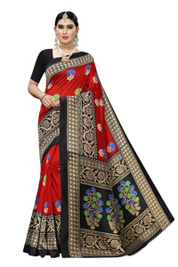 Tarshika Womens Art Silk Saree With Blouse Piece (PITTY_Free Size)