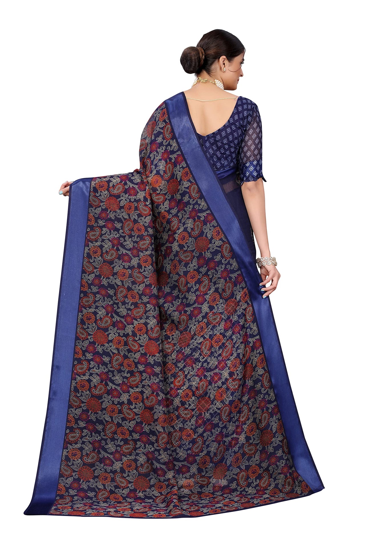 Yashika Women's  Linen Saree Maroon