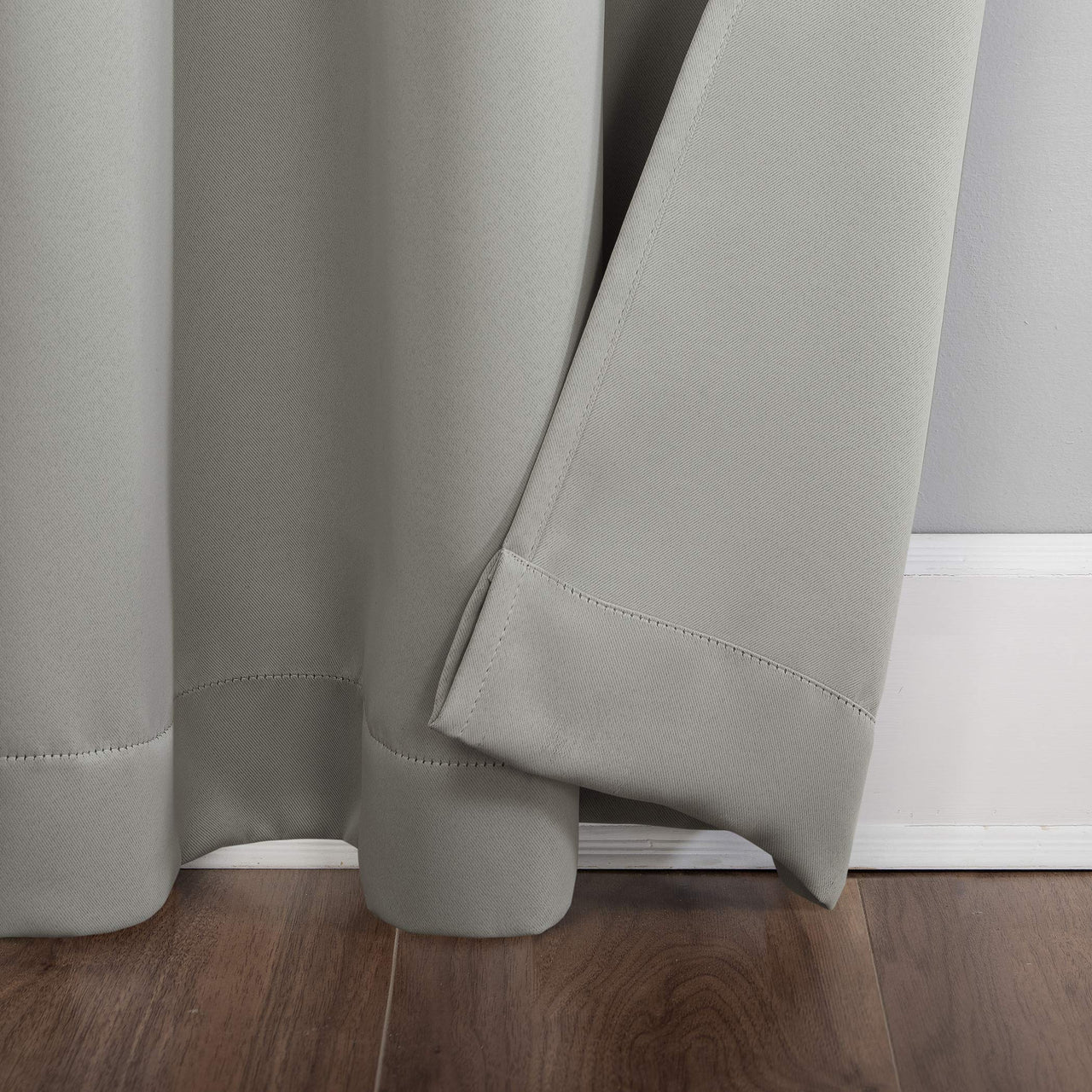 Sun Zero Easton Energy Saving Blackout Grommet Curtain Panel, 40" x 108", Silver Gray 40" x 108"