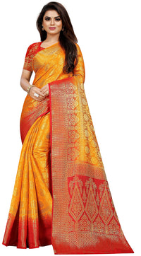 iZibra Women's  Pure Kanjivaram Silk Sraee Kanchipuram Pattu Sarees With Blouse Piece (kismat-2 paithani)