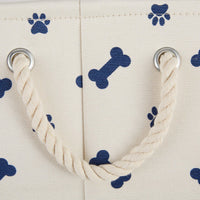 Bone Dry 5511 Pet Storage Collection Paw and Bone Print, Medium Round, Nautical Blue Medium Round, 12x15x15