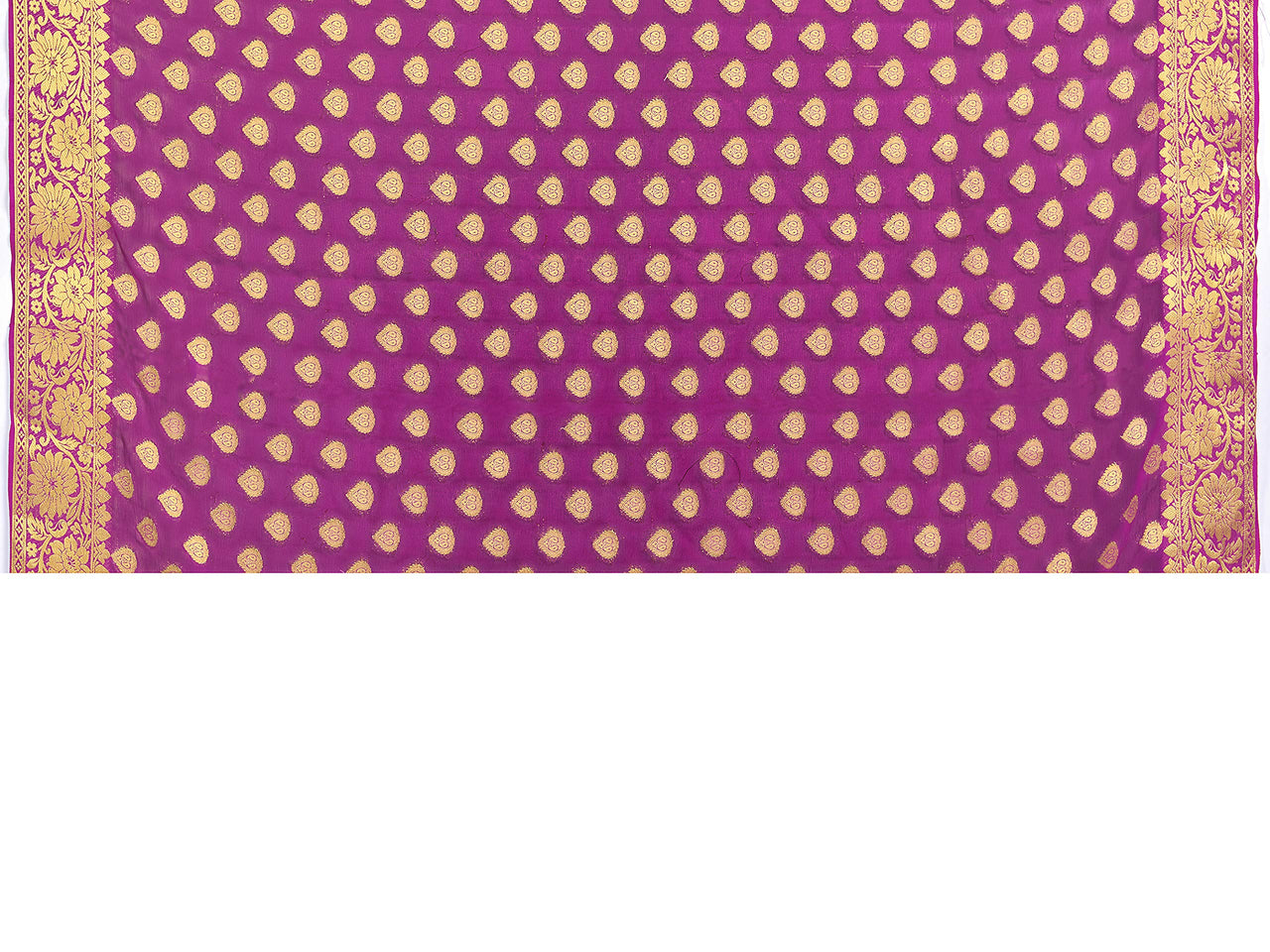 Vardha Women's  Chiffon Silk Saree with Unstitched Blouse Piece - Zari Woven Work Sarees for Wedding