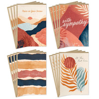 Hallmark Sympathy Cards Assortment, Painted Palms (16 Assorted Thinking of You Cards with Envelopes)