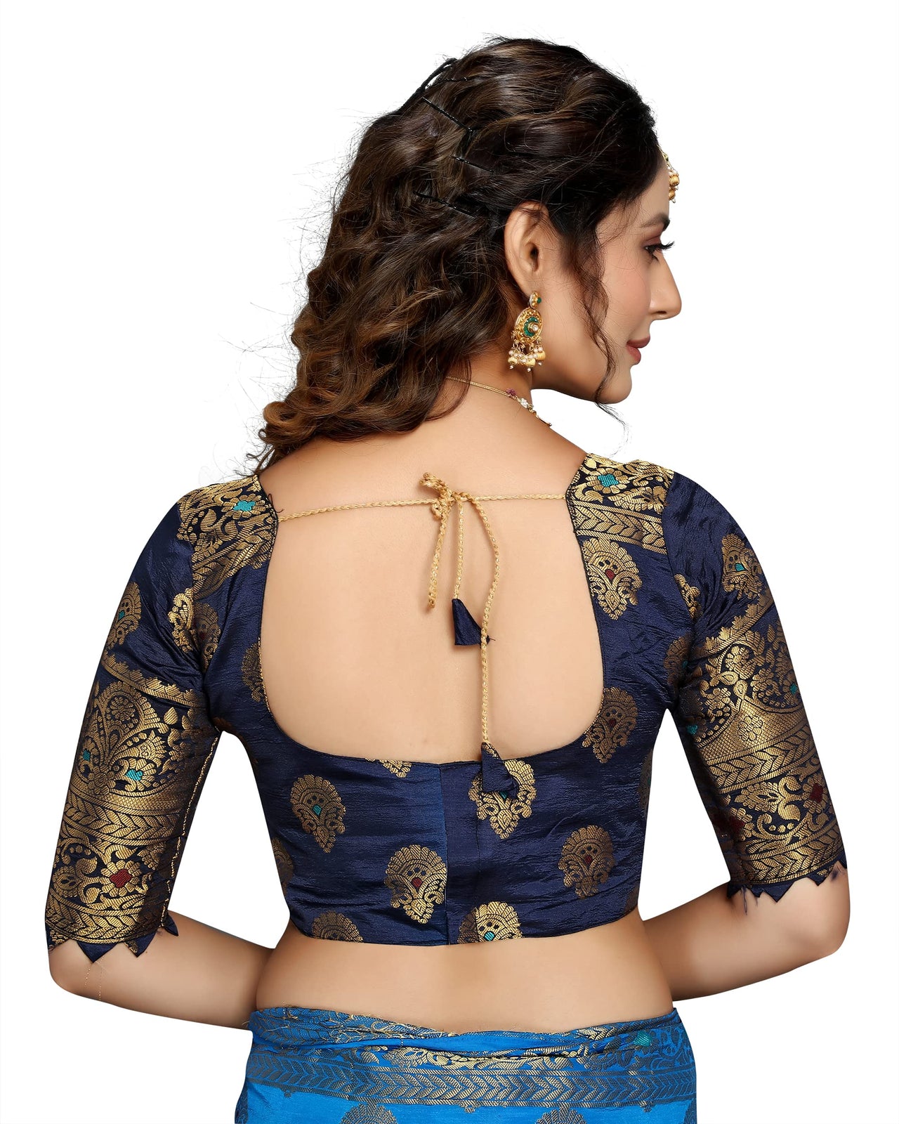 C J Enterprise Women's  Kanchipuam Pattu Pure Kanjivaram Silk Sarees For Wedding With Blouse Piece (perashooot paithani)