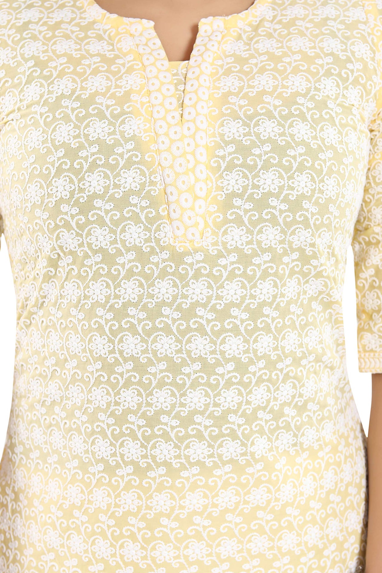 QUEEN SHIELD Women's  Formal & Casual Cotton Chikan-Kari Kurta (4444.)