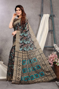 MIRCHI FASHION Women's  Designer Chiffon Floral Prints Saree with Blouse Piece