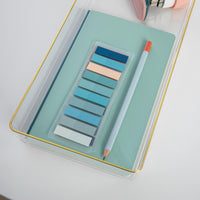 Martha Stewart Kerry Plastic Stackable Office Desk Drawer Organizers, 15