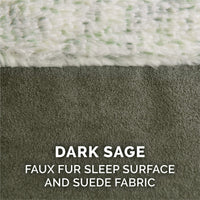 Furhaven Replacement Dog Bed Cover Two-Tone Faux Fur & Suede L Shaped Chaise, Machine Washable - Dark Sage, Medium Cover Only Medium (Pack of 1) (Two-Tone Faux Fur & Suede) Dark Sage