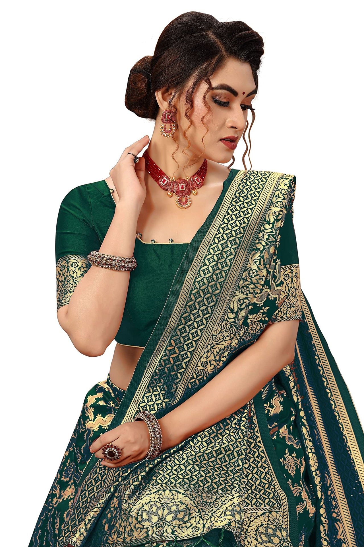 Nivah Fashion Women's  Banarasi Art Silk Saree with Blouse Piece