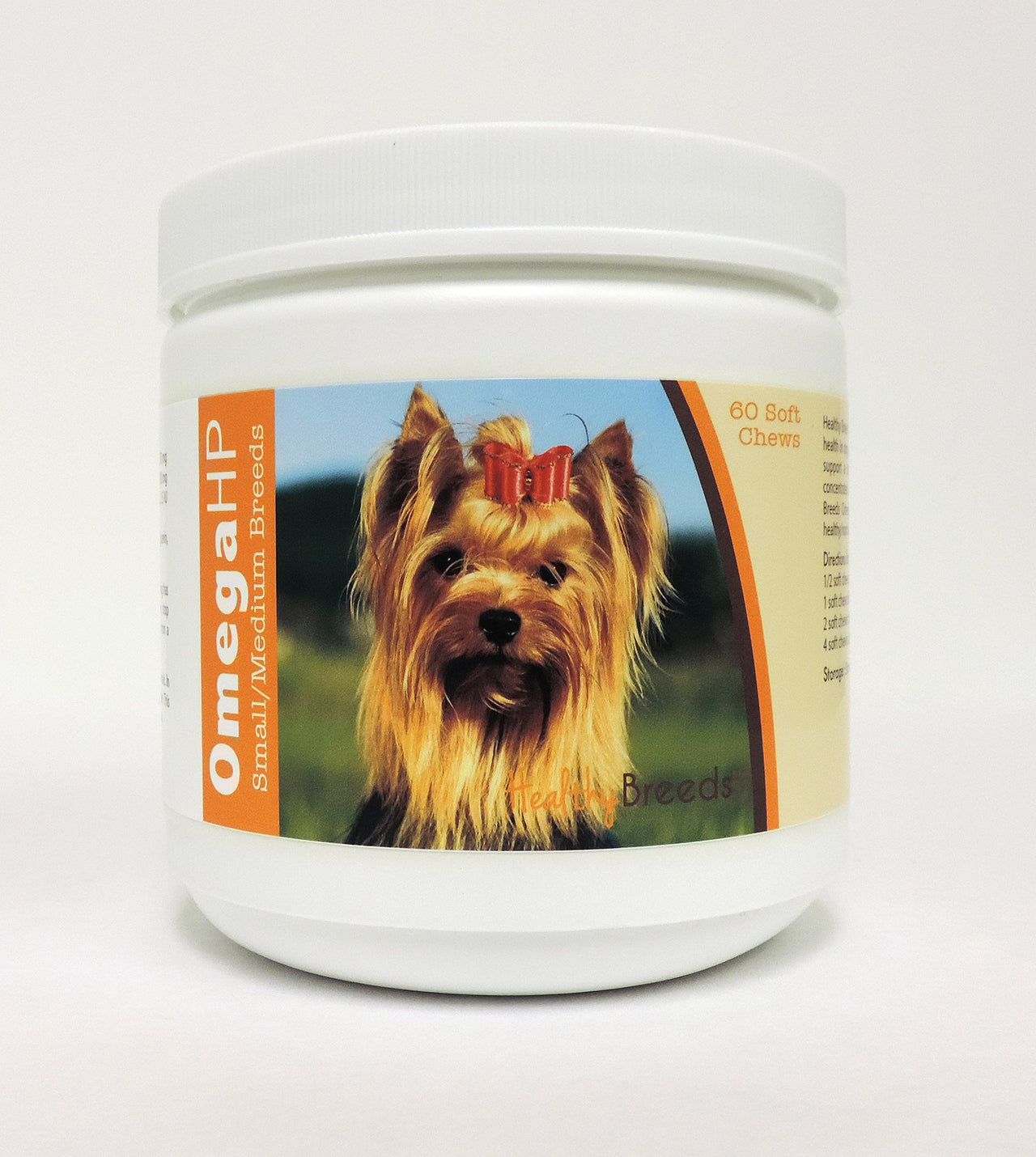 Healthy Breeds Yorkshire Terrier Omega HP Fatty Acid Skin and Coat Support Soft Chews 60 Count 60 Ct - Small/Medium Breeds Yorkshire Terrier, Golden Brown