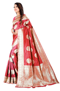 Amazon Brand - Anarva Soft Heavy & Cotton Silk Sarees for women, Beautiful saree free size with unstitched Blouse Piece