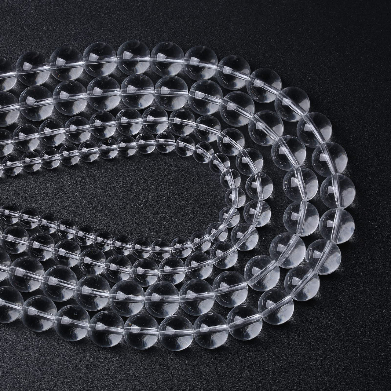 46PCS 8mm White Crystal Quartz Glass Beads Natural Stone Round Loose Beads for Jewelry Making DIY Bracelet Necklace 15 Inch ,Energy Stone Healing Power (8mm, White Crystal Glass)