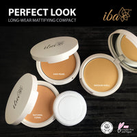 Iba Halal Care Perfect Look Long Wear Mattifying Compact, Fair Pearl, 9 Gm & Iba Halal Care Pure Lips Moisturizing Lipstick Shade, A40 Berry Blast, 4g