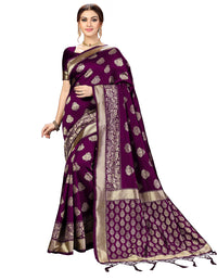 PANASH TRENDS Women's  Kanchipuram Banarasi Art Silk Saree with Blouse Piece