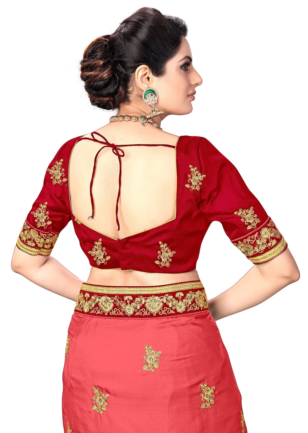 PANASH TRENDS Women's  Barfi Silk Heavy Embroidery Work Saree