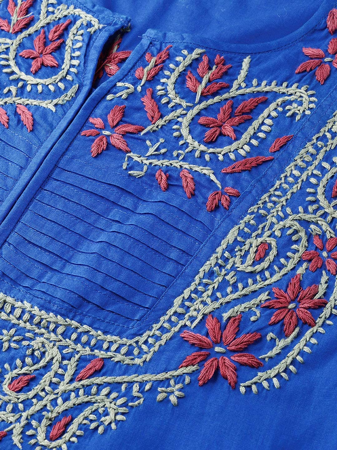 Ada Women's  Cotton Top Hand Embroidered Lucknowi Chikankari Tunic Kurti