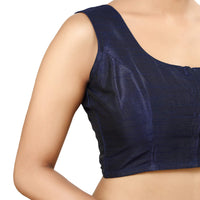 Madhu Fashion Womens Poly Raw Silk Embroidered Sleeveless Readymade Saree