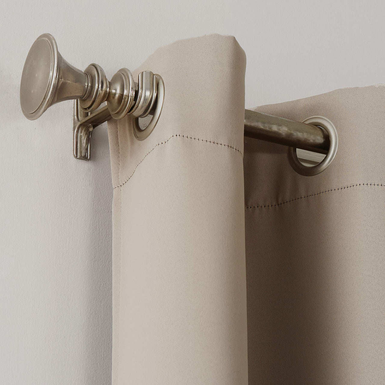 Sun Zero Easton Energy Saving Blackout Grommet Curtain Panel, 40" x 120", Stone 40" x 120"