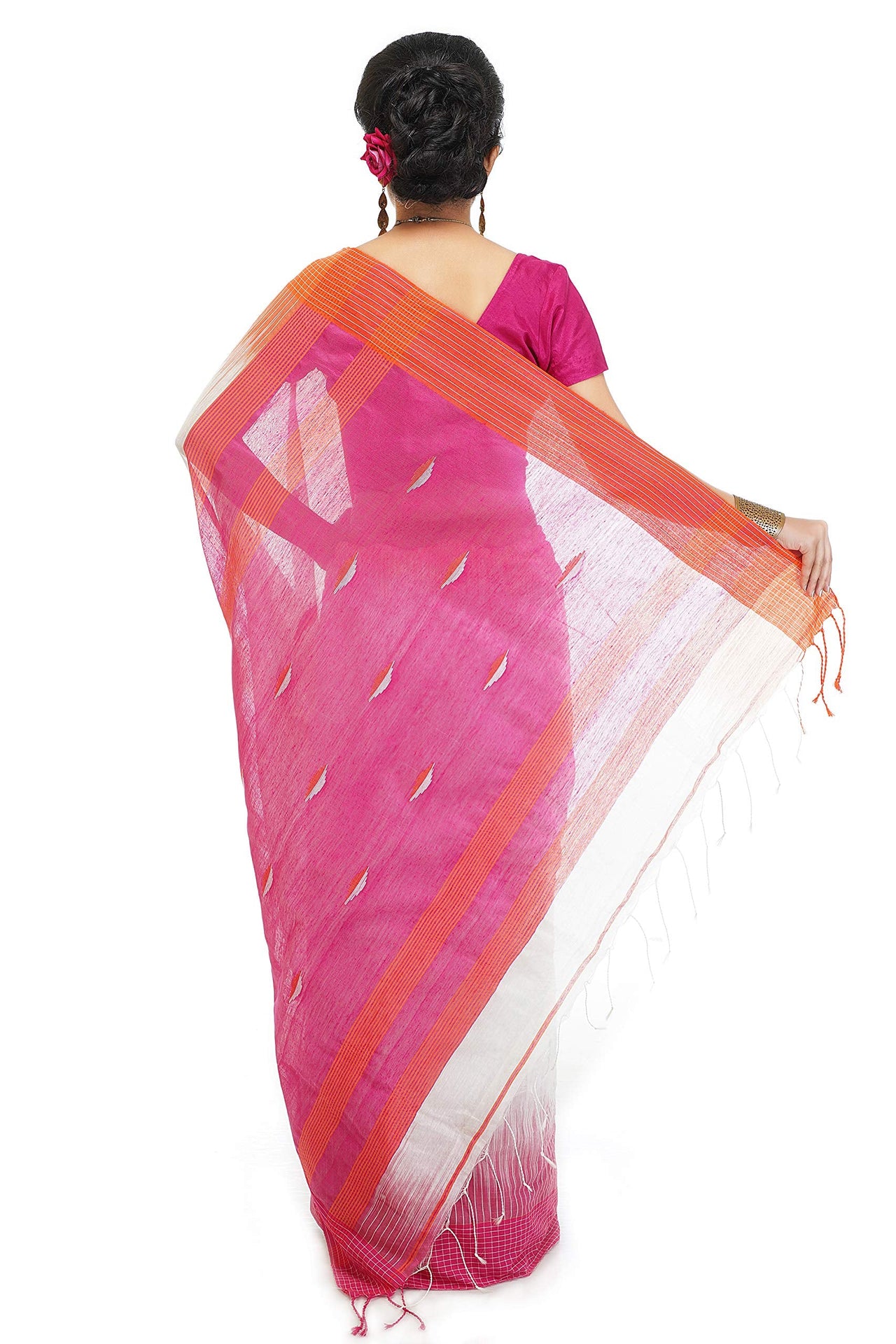 WoodenTant Women’s Ikkat Cotton Silk Saree