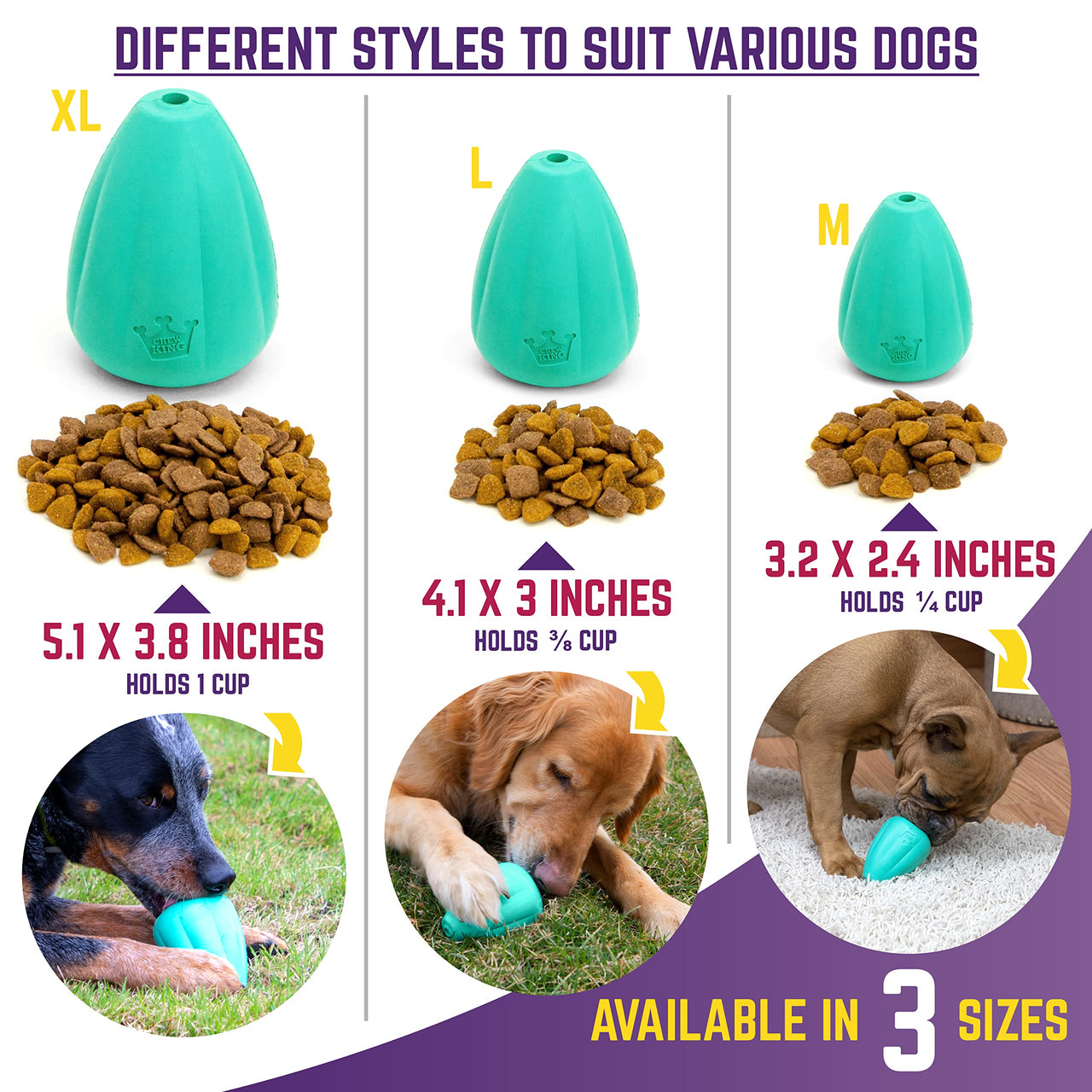 Chew King Premium Treat Dog Toy, XL, Extremely Durable Natural Rubber Toy, Pack of 2, All Breed Sizes X-Large - 2 pack