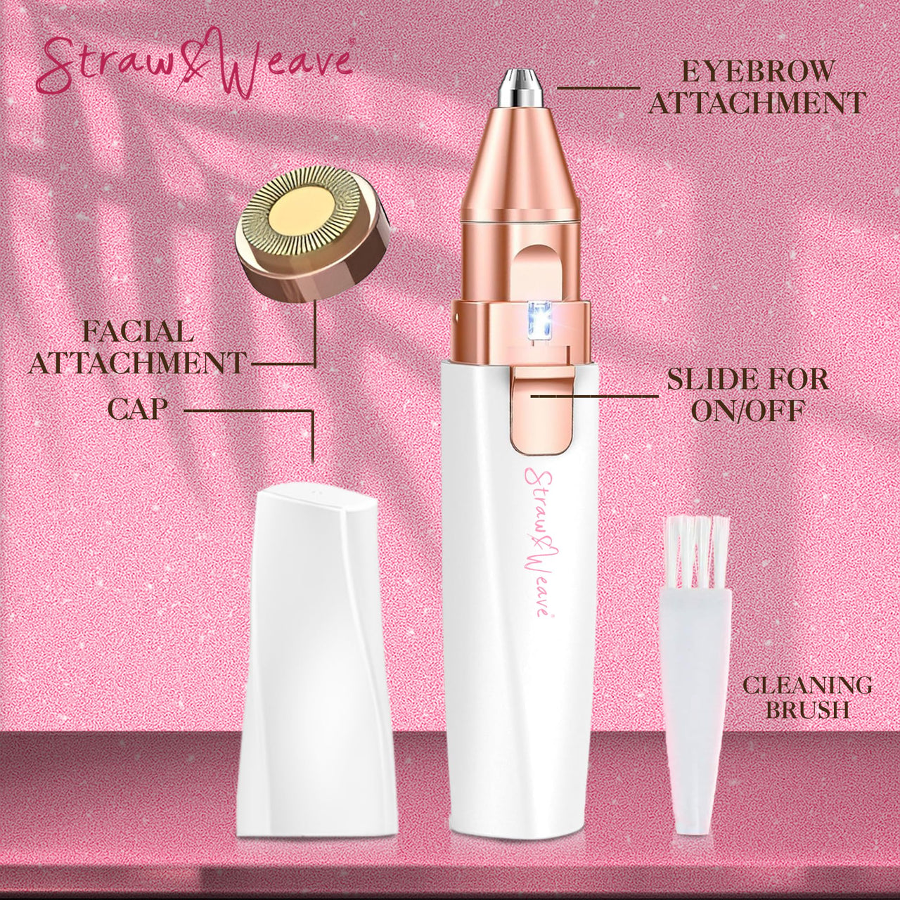 Facial Hair Removal Machine | Eyebrow Trimmer & Epilator | Trimmer For Women Private Part | 2 In 1 Trimmer 400 mAh Battery 1 Year Warranty | Painless Hair Removal Machine | Nose Hairs Remover