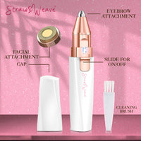 Facial Hair Removal Machine | Eyebrow Trimmer & Epilator | Trimmer For Women Private Part | 2 In 1 Trimmer 400 mAh Battery 1 Year Warranty | Painless Hair Removal Machine | Nose Hairs Remover