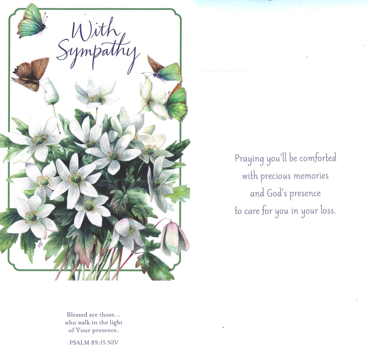 DaySpring - With Heartfelt Sympathy and Prayers - Nature's  Blessings By Marjolein Bastin - 4 Design Assortment with Scripture - 12 Boxed Cards & Envelopes (J3355)