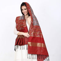 KAPAAHA Women's  Woven Silk Blend Patola Dupatta/Chunni