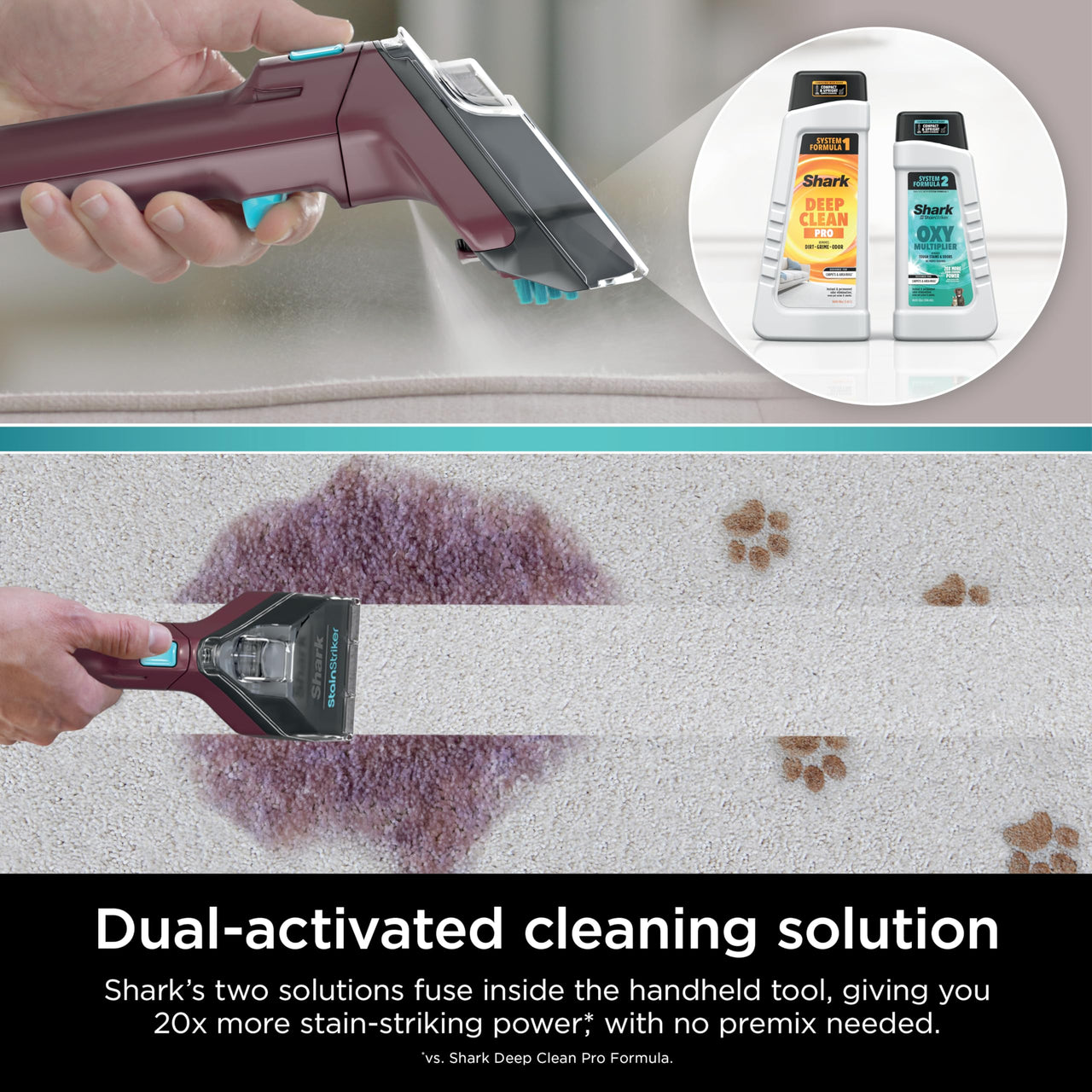 Shark StainStriker HairPro. Portable Carpet, Area Rug & Upholstery Spot & Stain Cleaner, Hair & Odor Eliminator for Carpets, Area Rugs, Upholstery & Cars. Perfect for Pets, Copper, PX251 Shark StainStriker w/ HairPro Technology