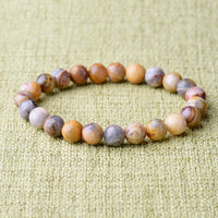 WRCXSTONE Natural 8mm Gorgeous Semi-Precious Gemstones Healing Crystal Stretch Beaded Bracelet Unisex Crazy Lace Agate