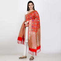 Kapaaha Women's  Woven Silk Blend Banarasi Zari Dupatta/Chunni, Width 45 Inch, Length 2.5 Meter