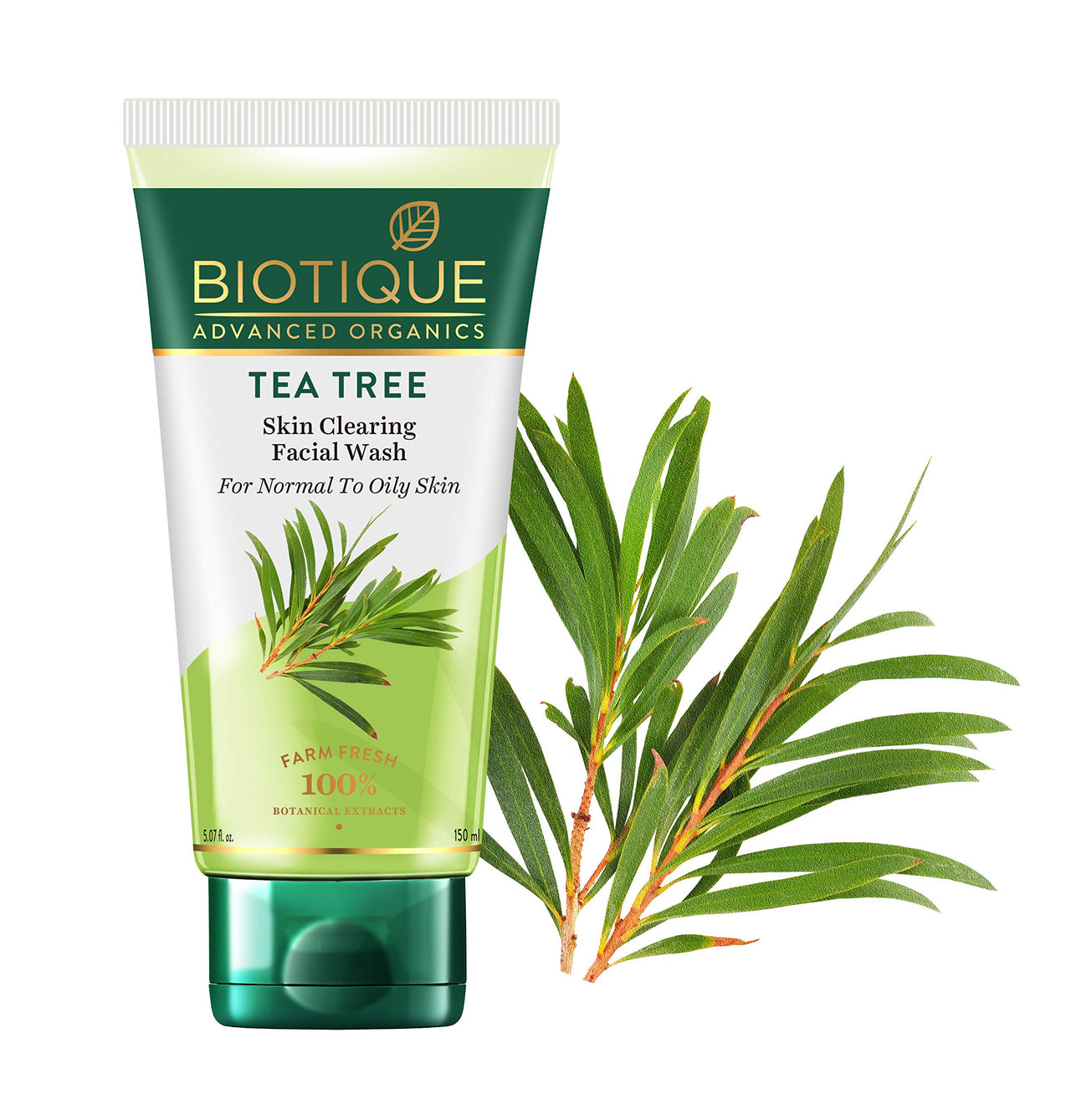 Biotique Bio Kelp Protein Shampoo for Falling Hair Intensive Hair Regrowth Treatment, 340ml & Biotique Tea Tree Skin Clearing Normal to Oily Skin Face Wash, 150 ml