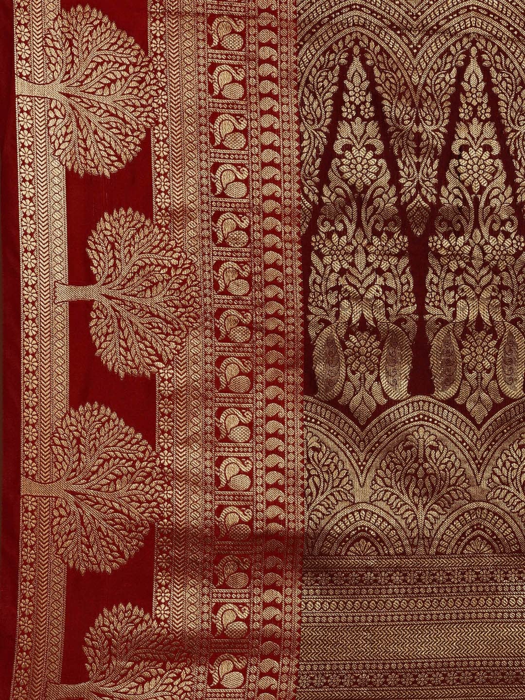 Pandadi Saree Women's  Banarasi Silk Saree With Unstitched Blouse Piece