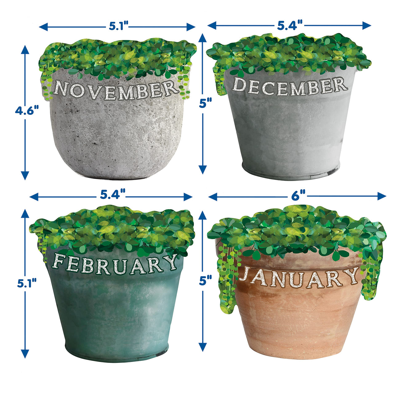 Eureka Curiosity Garden Mini Happy Birthday Bulletin Board Set for Teachers, 48 Pieces Garden Birthday