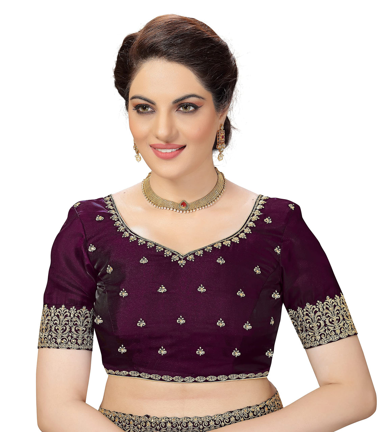 PANASH TRENDS Women's  Heavy Embroidered Silk Saree Women