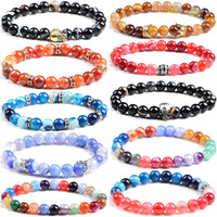 Massive Beads 140PCS 6MM Natural Crystal Beads Stripe Agate Gemstone Round Loose Energy Healing Beads with Free Crystal Stretch Cord for Jewelry Making (Stripe Agate, 6MM)