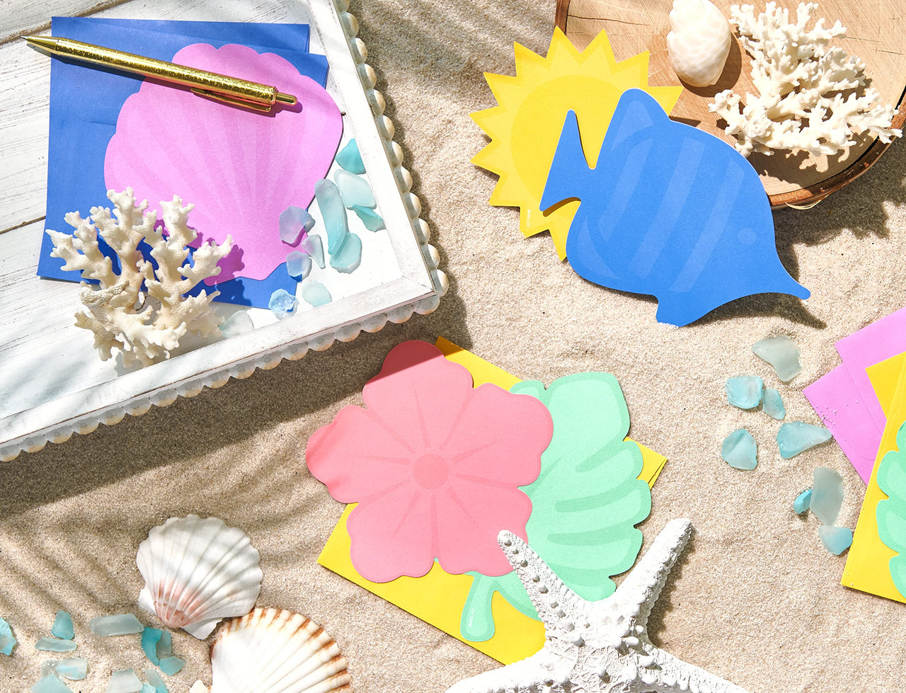 American Greetings Single Panel Blank Cards with Envelopes, Summer (100-Count)