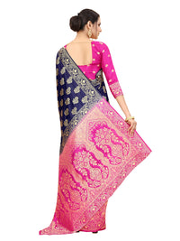 SATYAM WEAVES Women's  Banarasi Cotton Silk Saree With Blouse Piece