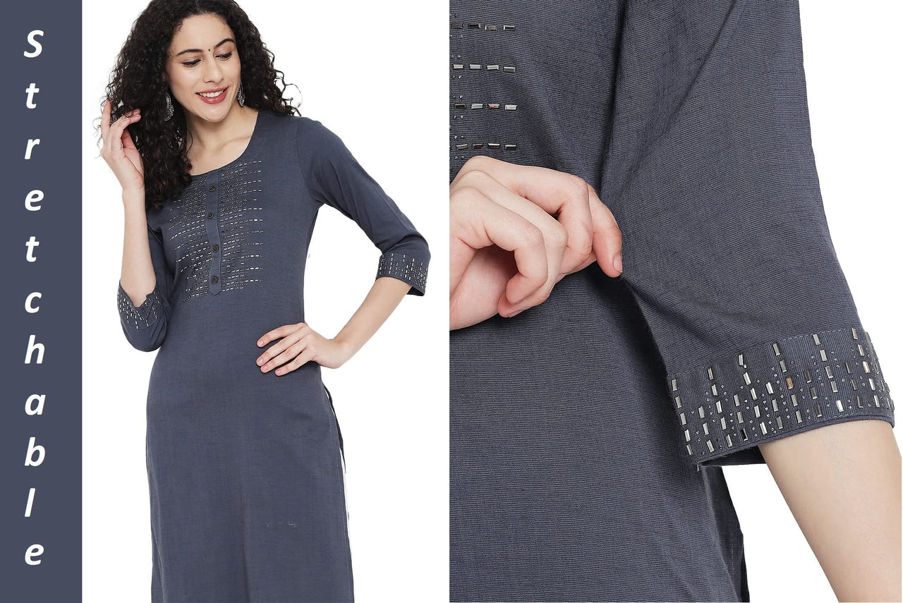 G4Girl Stretchable Cotton Lycra Kurti for Women's