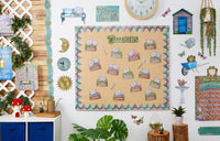 Eureka Curiosity Garden Peeking Gnomes Extra Wide Decorative Classroom and Bulletin Board Trim for Teachers, 3.25