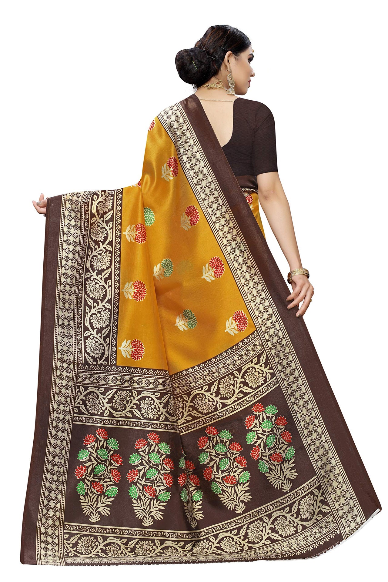 Tarshika Womens Art Silk Saree With Blouse Piece (PITTY_Free Size)