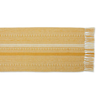 DII Farmhouse Braided Stripe Table Runner Collection, 15x108 (15x113, Fringe Included), Honey Gold 15x108