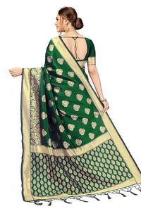 PANASH TRENDS Women's  Kanchipuram Banarasi Art Silk Saree with Blouse Piece